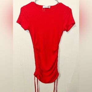 Nenona Red Ruched Women Dress